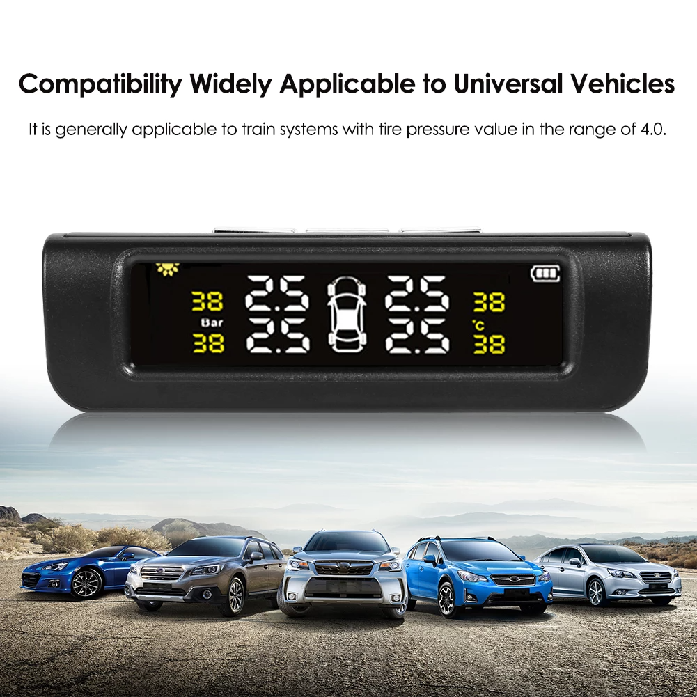 C68 USB+Solar Car TPMS Tire Pressure Monitor