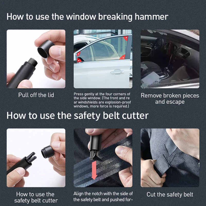 Car Safety Hammer Window Glass Breaker Auto Seat Belt Cutter