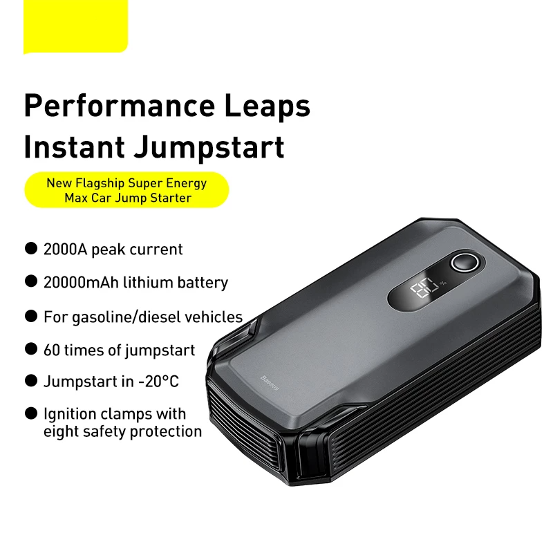 20000mAh Jump Starter Power Bank 2000A 12V Portable Car Battery –  UrbanLookyLoos
